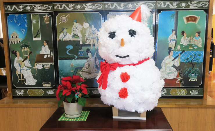 手作りの雪だるま